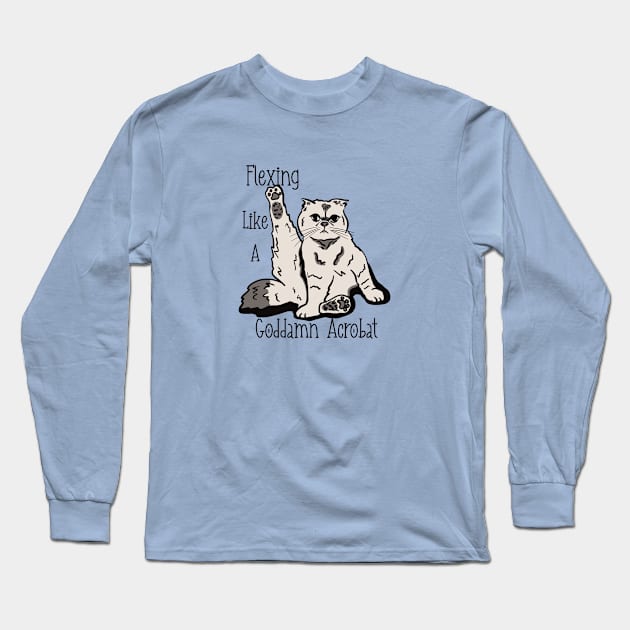 Karma Cat in Color Long Sleeve T-Shirt by Midnight Pixels